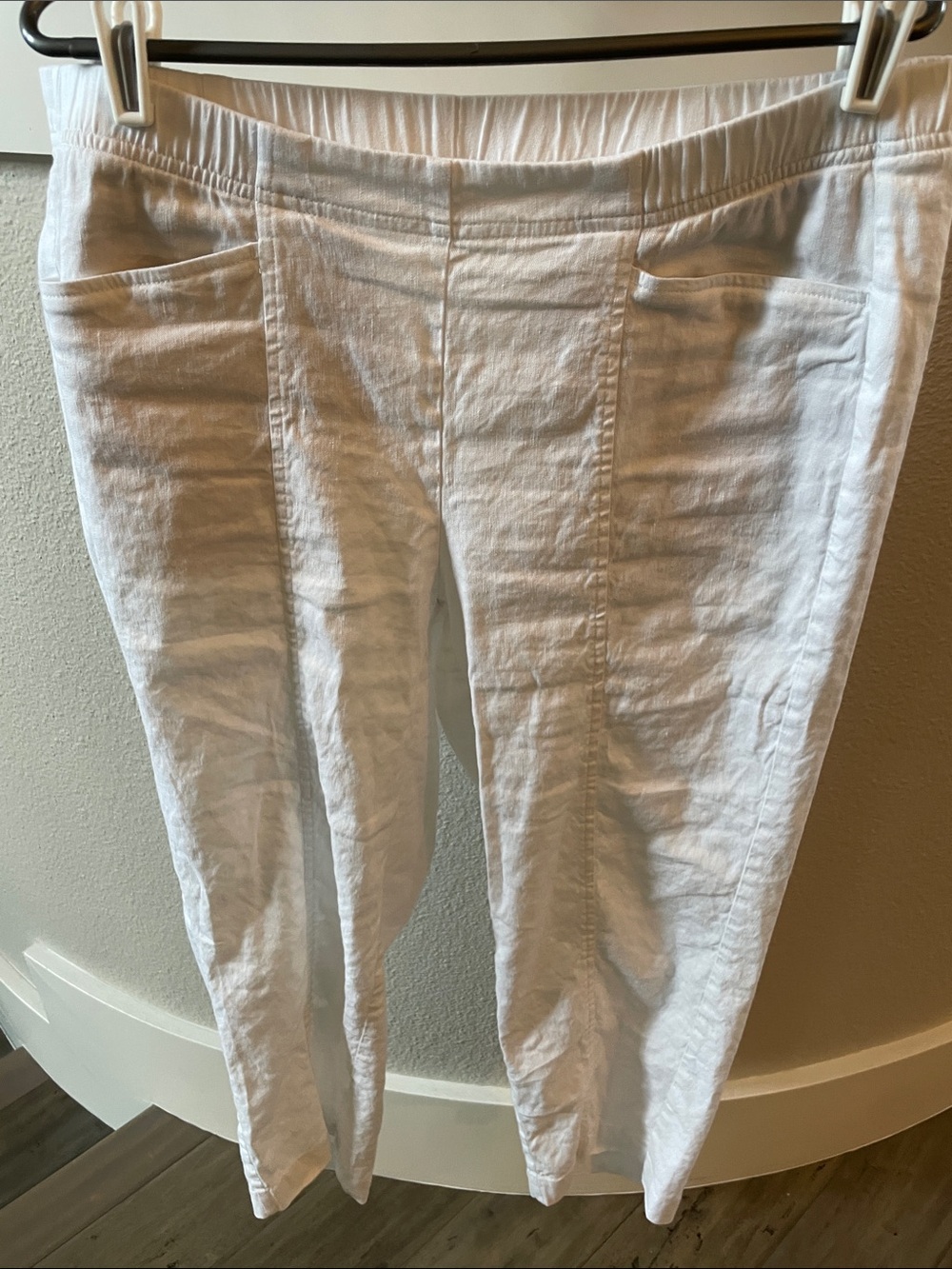 J. Jill Women's White Pull-On Linen Pants
